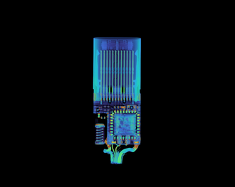 O.MG kabel in CT-scan. (Afbeeldingsbron: Lumafield Voyager)