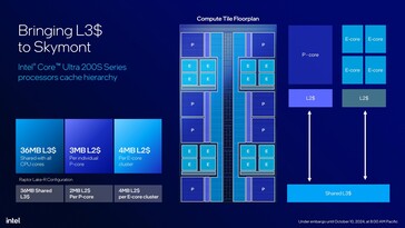 Intel Core Ultra 200S: Compute tile schema. (Afbeelding Bron: Intel)