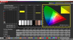 CalMAN ColorChecker (profiel: sRGB, kleurdoelruimte: sRGB)