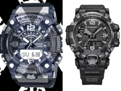 De uitgelekte Casio G-Shock Mudmaster GG-B100X (links) en de duurdere G-Shock GWG-2000 (rechts) zullen naar verwachting een behoorlijk aantal functies delen. (Afbeelding bron: @geesgshock op Instagram / Casio)