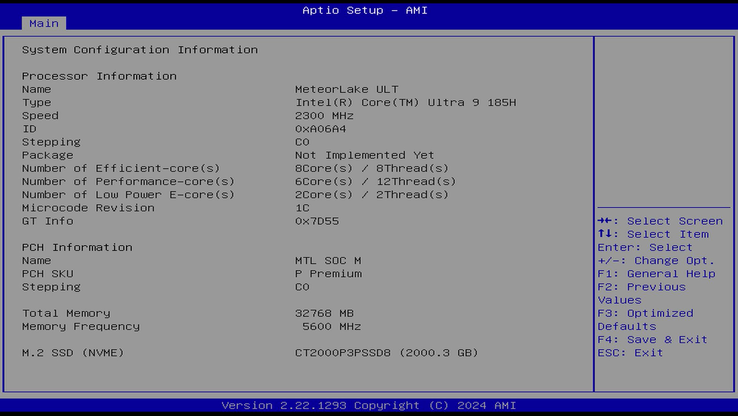 Geekom GT1 Mega - BIOS-opties