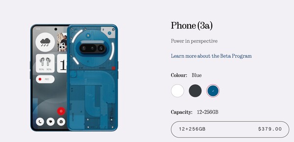 De Nothing Phone (3a) is in de VS al direct te pre-orderen via de Nothing-winkel. (Afbeeldingsbron: Nothing)