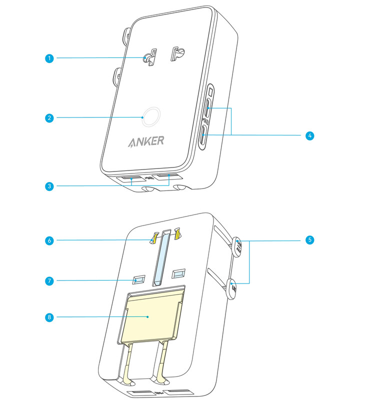 De aankomende Anker 5-in-1 Reisadapter. (Afbeeldingsbron: u/joshuadwx via Reddit)