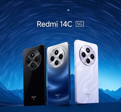 De Redmi 14C 5G is verkrijgbaar in de kleuren Starlight Blue, Stardust Purple en Stargaze Black (Afbeelding bron: Xiaomi)