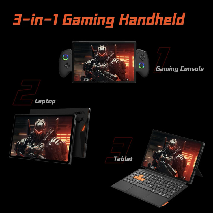 De OneXPlayer X1 Pro kan worden gebruikt als een compacte 2-in-1, niet alleen als gaming-handheld. (Afbeeldingsbron: One-Netbook)