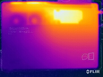 Oppervlaktetemperaturen tijdens de stresstest (onder)