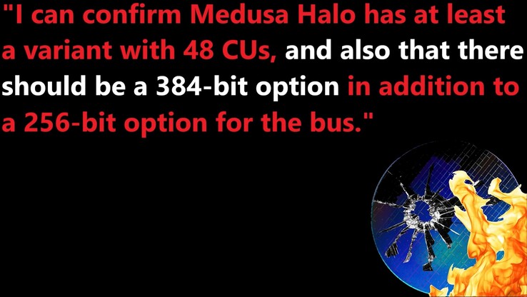 De Medusa Halo line-up zou een mix van 256-bit en 384-bit APU's kunnen bevatten. (Afbeeldingsbron: Moore's Law Is Dead)