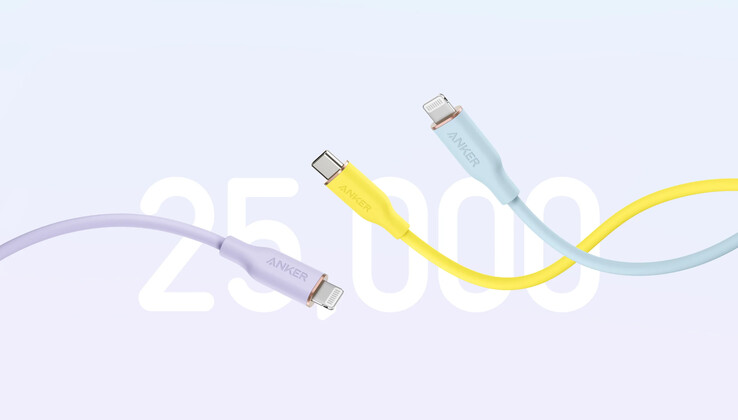 De Anker 641 USB-C naar Lightning kabel (Flow, Silicone) is verkrijgbaar in verschillende kleuren. (Afbeeldingsbron: Anker)