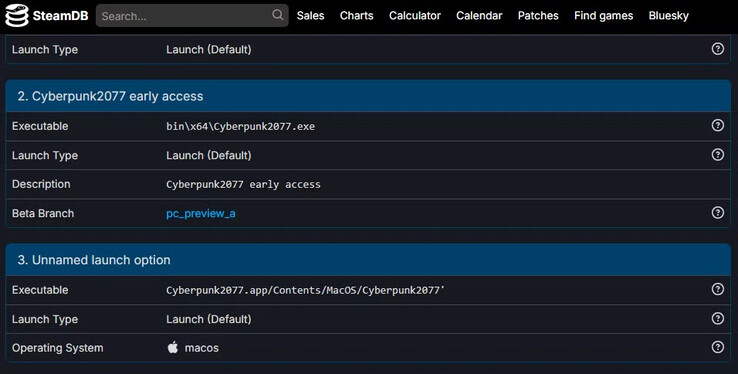 macOS startoptie (Afbeeldingsbron: SteamDB)