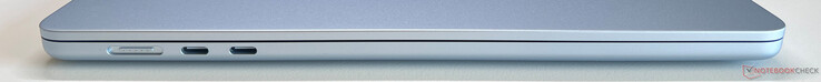 Links: MagSafe, 2x USB-C 4.0 met Thunderbolt 4 (40 Gbit/s, DisplayPort ALT-modus 1.4, Power Delivery)