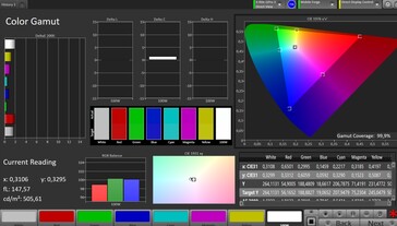 CalMAN sRGB-kleurruimte - Standaardinstellingen zonder Ware tonen