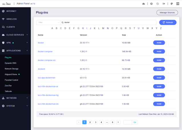 Het plug-ins gedeelte breidt de functionaliteit van de MT6000 aanzienlijk uit en met 8Gb eMMC komt u geen ruimte tekort (Afbeelding Bron: David Devey, Notebookcheck)