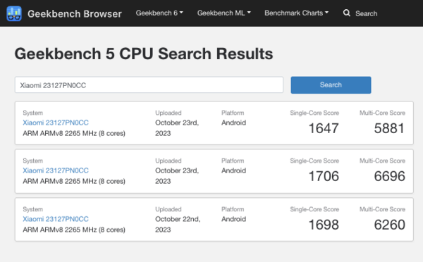 (Afbeeldingsbron: Geekbench)