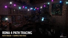 Stap 1: Path tracing begint met 1 sample per pixel. (Afbeelding bron: AMD)