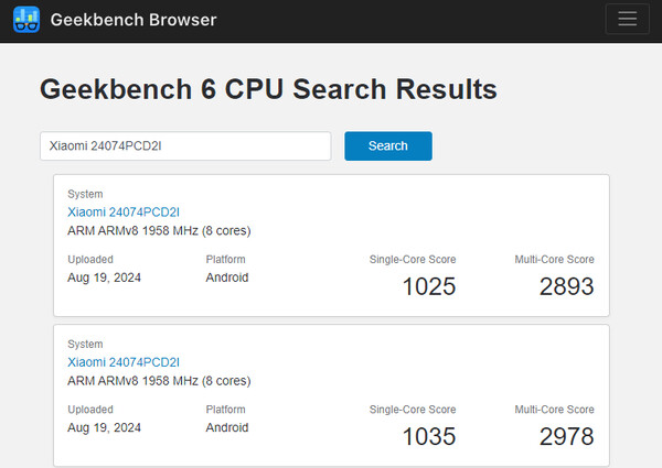 (Afbeeldingsbron: Geekbench)