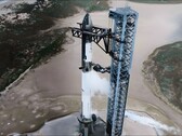 Het Starship van SpaceX op het lanceerplatform. (Afbeeldingsbron: SpaceX)