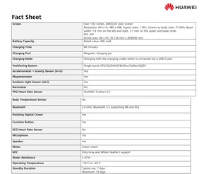 Volledig specificatieblad (Afbeelding bron: Huawei)