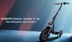 De Xiaomi elektrische scooter 5 Max kan tot 60 km (~37 mijl) afleggen met één keer opladen (Afbeelding bron: Xiaomi)