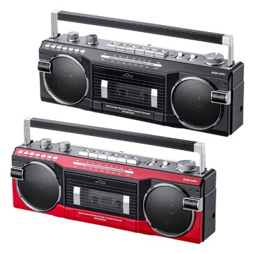 De Sanwa multifunctionele boombox is verkrijgbaar in zwart en rood. (Afbeelding bron: Sanwa Supply)