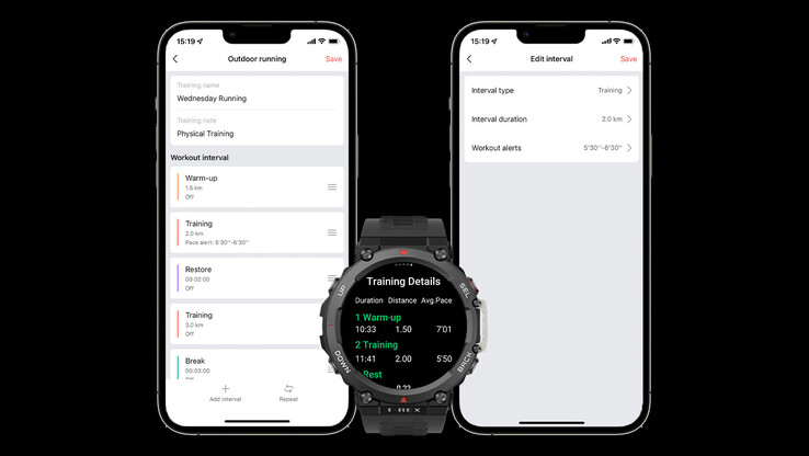 Amazfit's Training Templates maken het op de T-Rex 2. (Bron: Amazfit)