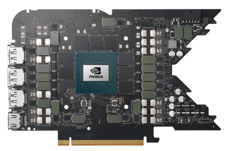 Nvidia GeForce RTX 4080 PCB. (Beeldbron: Nvidia)