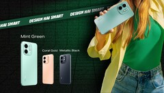 De Infinix Smart 9 HD is verkrijgbaar in de kleuren Koraalgoud, Metallic Zwart, Neo Titanium en Mintgroen (Afbeelding bron: Infinix)