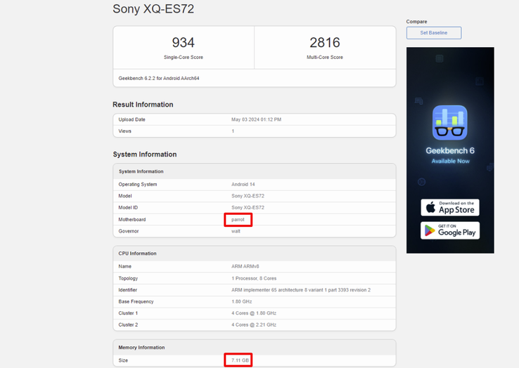 (Afbeeldingsbron: Geekbench via Sumaho Digest)