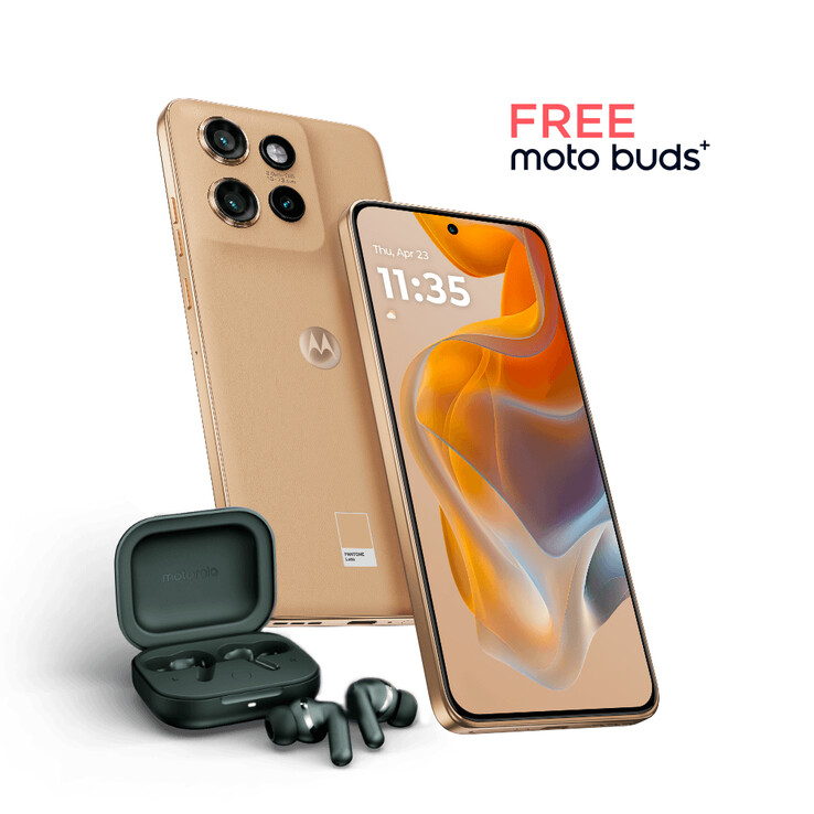 Motorola bundelt een gratis paar Moto Buds+ oordopjes bij de eerste bestellingen. (Afbeeldingsbron: Motorola)