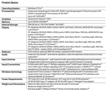 HP EliteBook 6 G1q Next-Gen AI PC specificaties. (Afbeeldingsbron: HP)