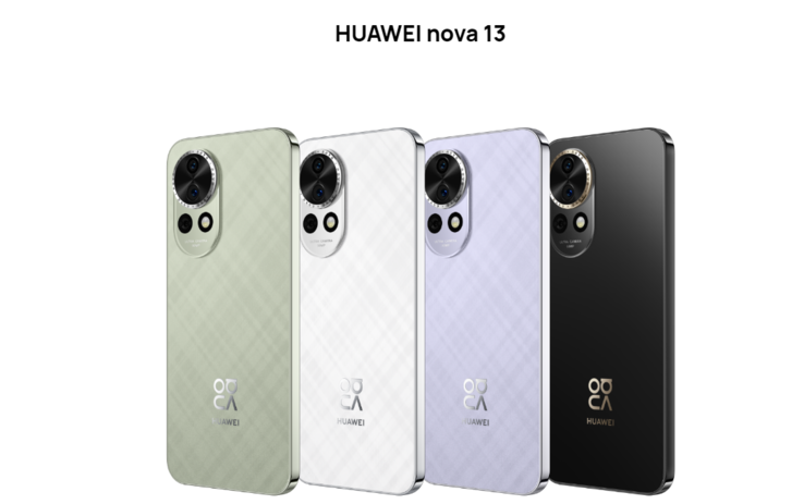 Huawei Nova 13 in de kleuren zwart, paars, wit en groen (Afbeelding bron : Huawei)