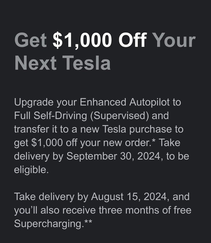 Tesla's promotie van $1.000 korting