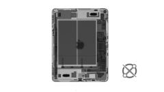 Een röntgenfoto van een iPad Air. (Bron: Creative Electron via iFixit)