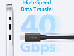 De nieuwe Thunderbolt 4 kabel van Anker is 2,3 meter lang (Afbeelding bron: Anker)