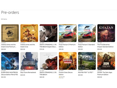 PlayStation Store voorbestellingsranglijst (Afbeelding bron: screenshot, PlayStation Store)