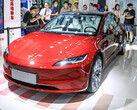 De Model 3 Highland in een showroom in Beijing (Afbeelding: Tesla China)