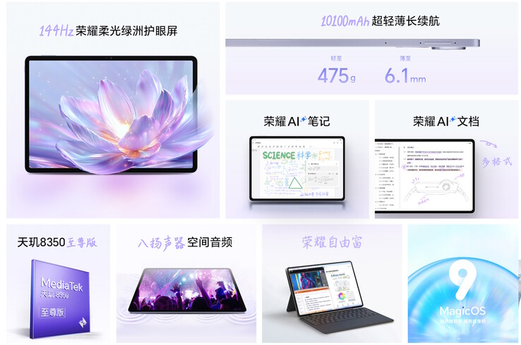 De vrij slanke tablet wordt aangeprezen met AI-functies (Afbeeldingsbron: Honor)