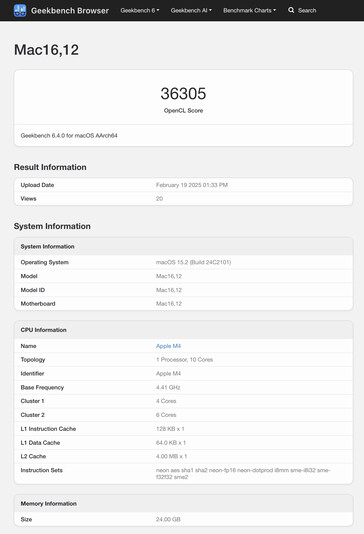 (Afbeeldingsbron: Geekbench)