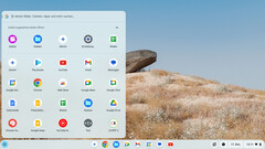 Het startmenu biedt directe koppelingen naar Google-services.