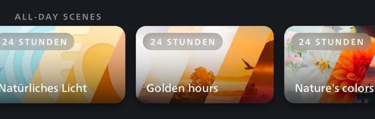 Het gebruikersscherm van de nieuwe Philips Hue-scènes voor de hele dag. (Afbeeldingsbron: Hueblog.de)