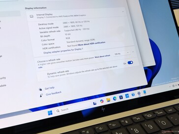 HP EliteBook X G1a: Adaptieve vernieuwingsfrequentie (bron: Benjamin Herzig)