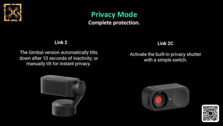 De 2 verschillende privacymodi op de Insta360 Link 2 en Link 2C webcams. (Afbeelding bron: @Quadro_News via X/Twitter)