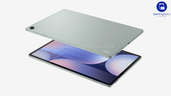 Een &quot;Galaxy Tab S10 FE+&quot; render. (Afbeeldingsbron: OnLeaks x SammyGuru)