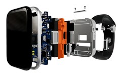 Exploded view van het Spectra horloge (Afbeelding Bron: Pocuter op Kickstarter)