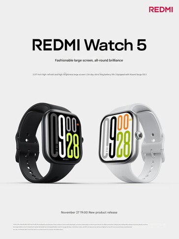 Redmi Watch 5 teaser (Afbeelding bron: Redmi - machine vertaald)