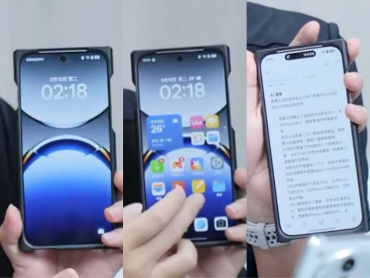 OPPO's meest actuele achtergronden, pictogrammen en faux Dynamic Island-functies worden naar verluidt getoond op een Find X8. (Bron: Digital Chat Station via Weibo)