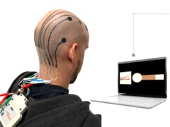 Onderzoekers ontwikkelen methode om 3D EEG-tatoeages op hoofden te printen voor afstandsbediening van elektronische apparaten. (Afbeeldingsbron: Vasconcelos et al. in Cell Biomaterials)