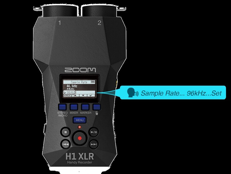 De Zoom H1 XLR interface is ontworpen met hoorbare beschrijvingen zodat zelfs blinden hem kunnen bedienen. (Afbeeldingsbron: Zoom)