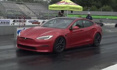 De Tesla Model S Plaid is al zo snel als een jachtluipaard op jacht, maar Miguel Roy moest nog een stapje verder. (Afb. bron: DragTimes via YouTube)