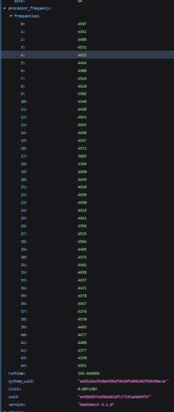 Intel Core Ultra 5 236V frequentiegrafiek (bron: Geekbench)