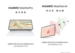 Nieuwe informatie over de Huawei MatePad Air en MatePad Pro is online opgedoken (bron: Huawei)